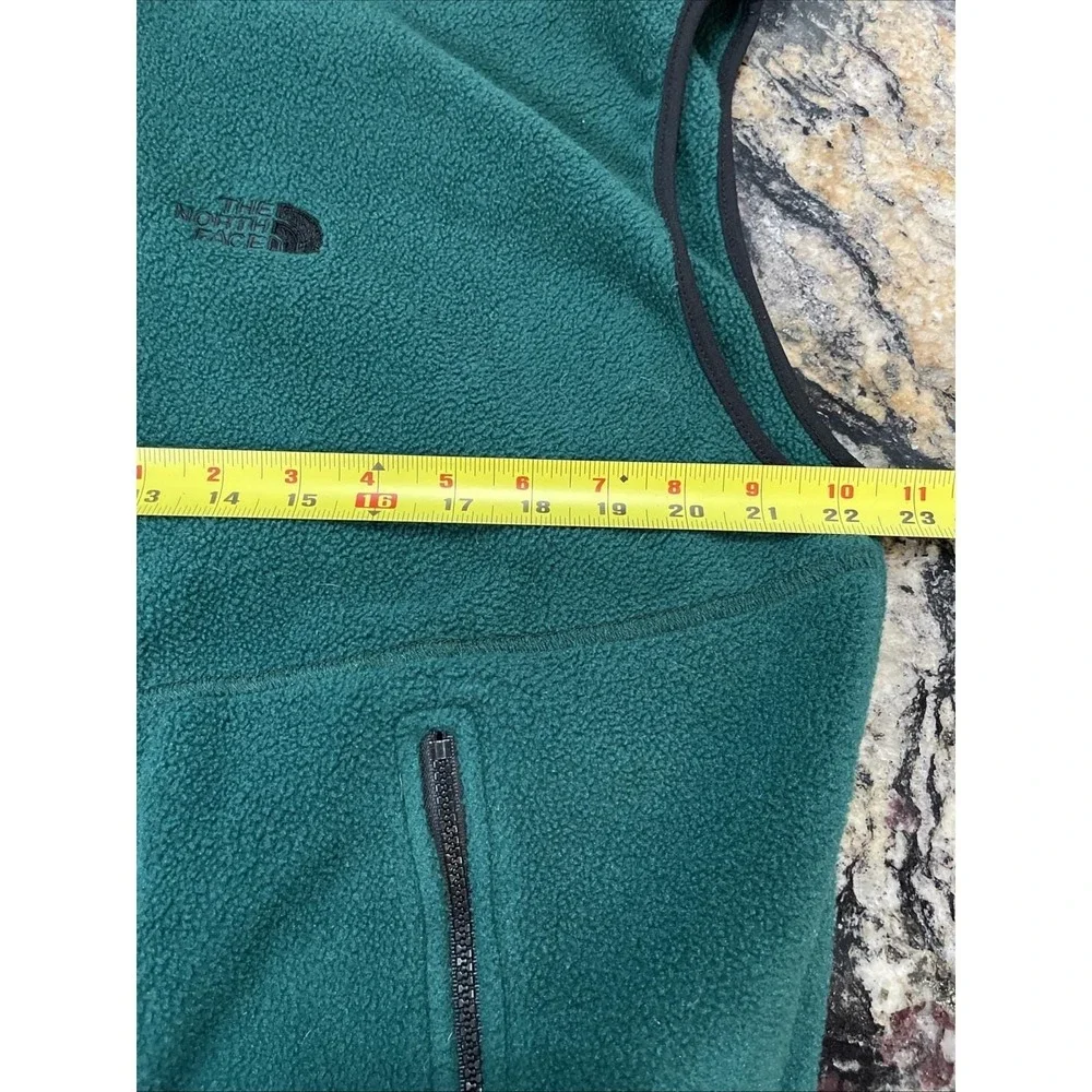VTG The North Face Men's Denali Green Fleece Zip‎ Up Vest Large USA 90s Emerald